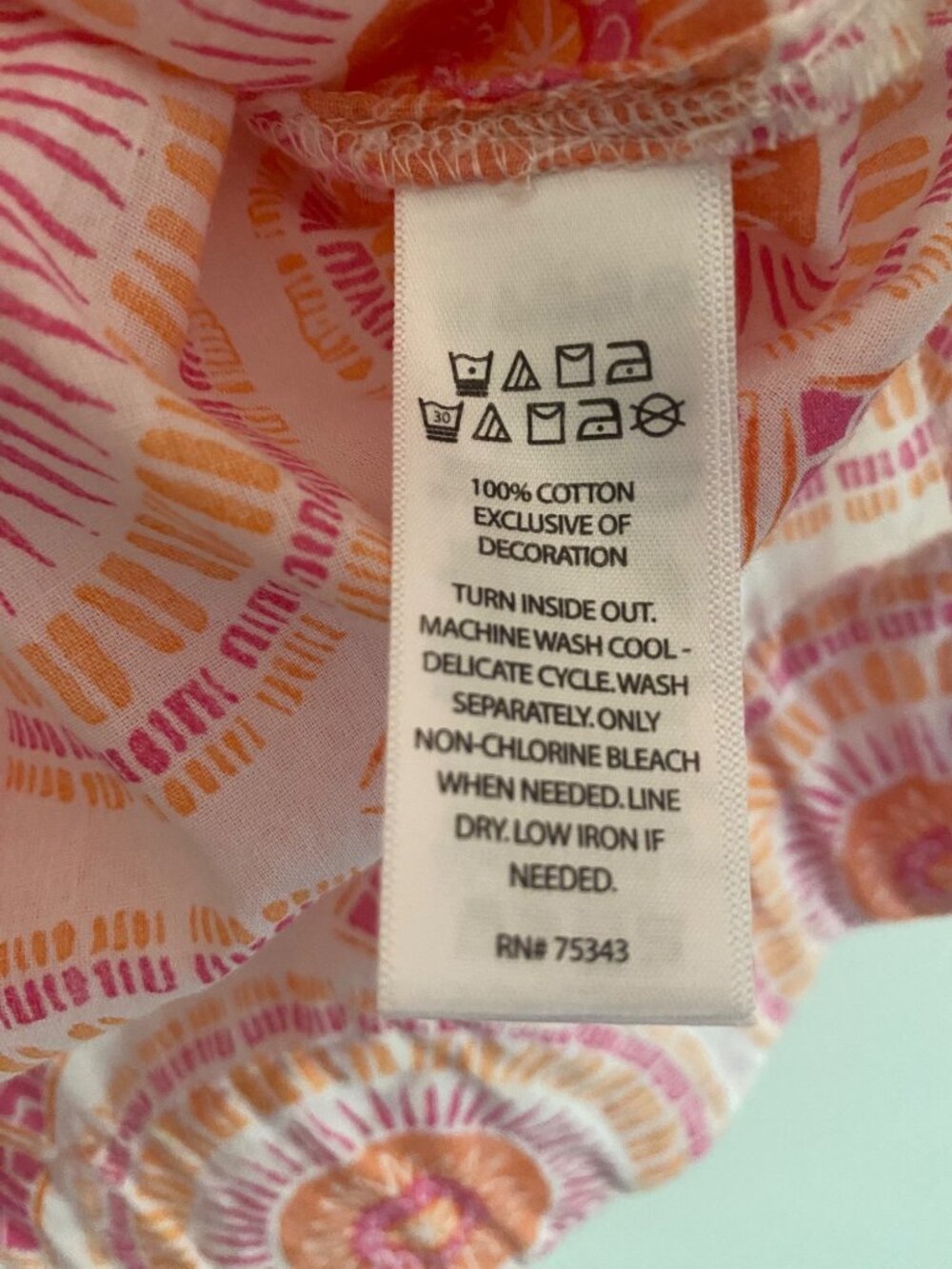 Sigrid Olsen Women's Sleeveless Cotton Top Pink & Orange 100% Size M - Picture 6 of 6